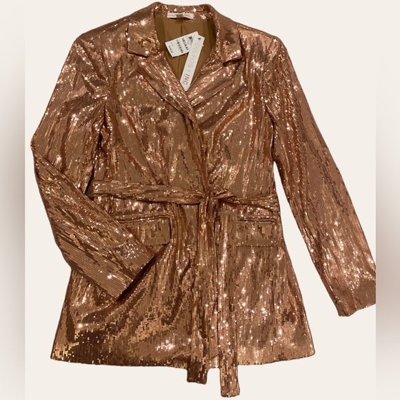NWT CULPOS X INC Sequin Blazer / Color: Rose Gold / Medium - Picture 2 of 5